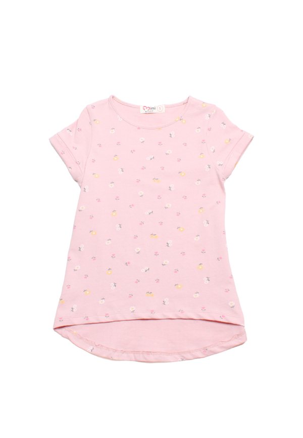 Petit Flora Ribbed Girl's T-Shirt PINK