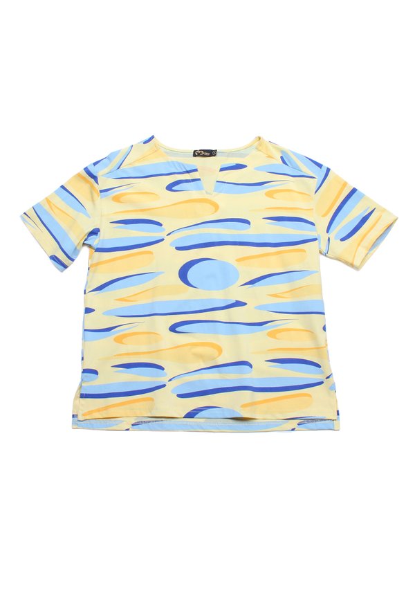 Bubbles Print Ladies' V Blouse YELLOW