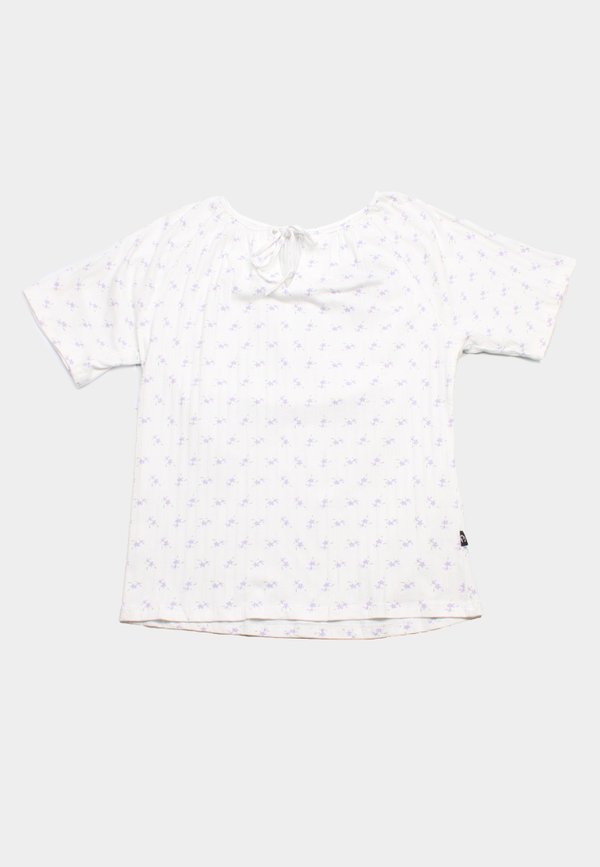 Petit Floral Rib String Top Ladies' Blouse PURPLE