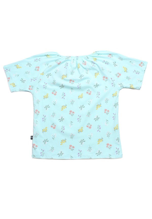 Pastel Floral String Top Ladies' Blouse CYAN