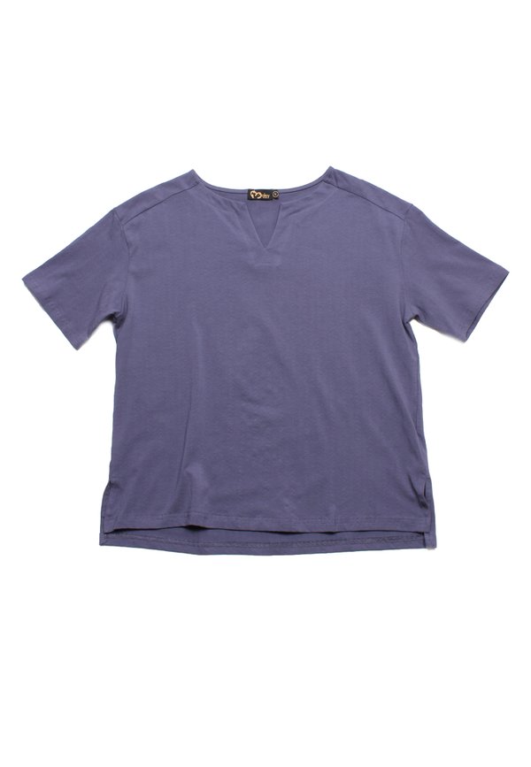 Textured Ladies' V Blouse NAVY