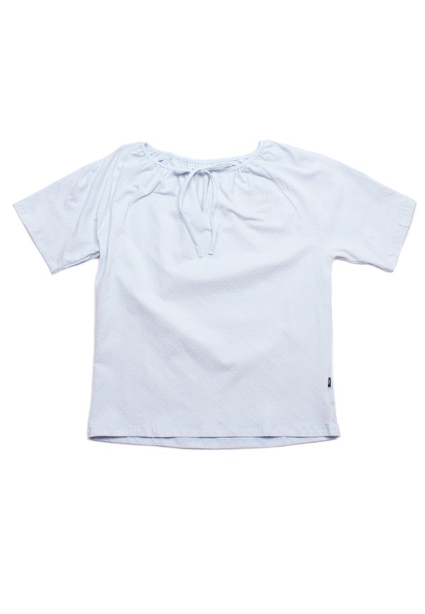 Diamond Textured String Top Ladies' Blouse CYAN