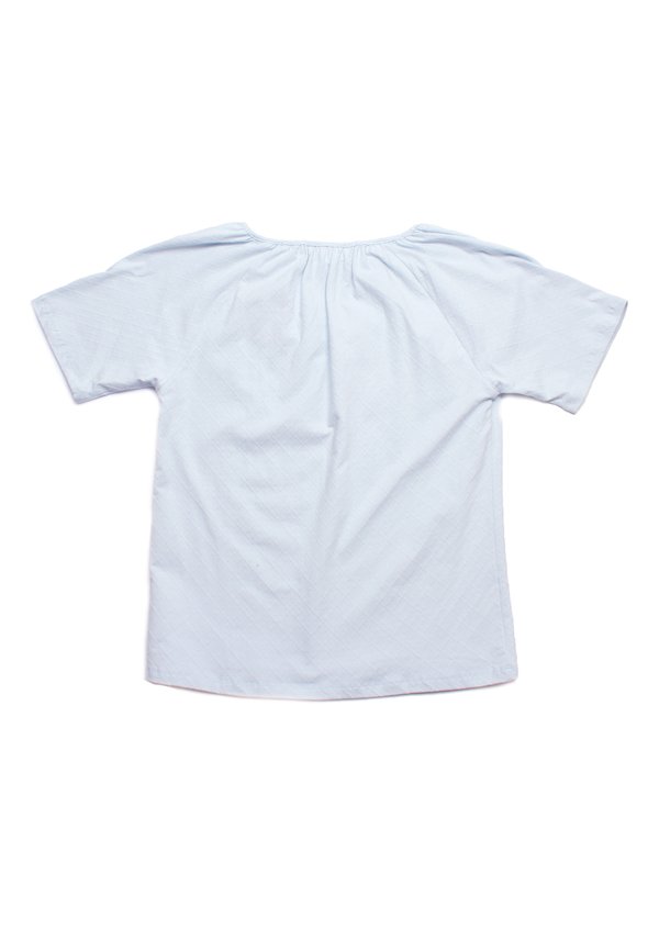 Diamond Textured String Top Ladies' Blouse CYAN