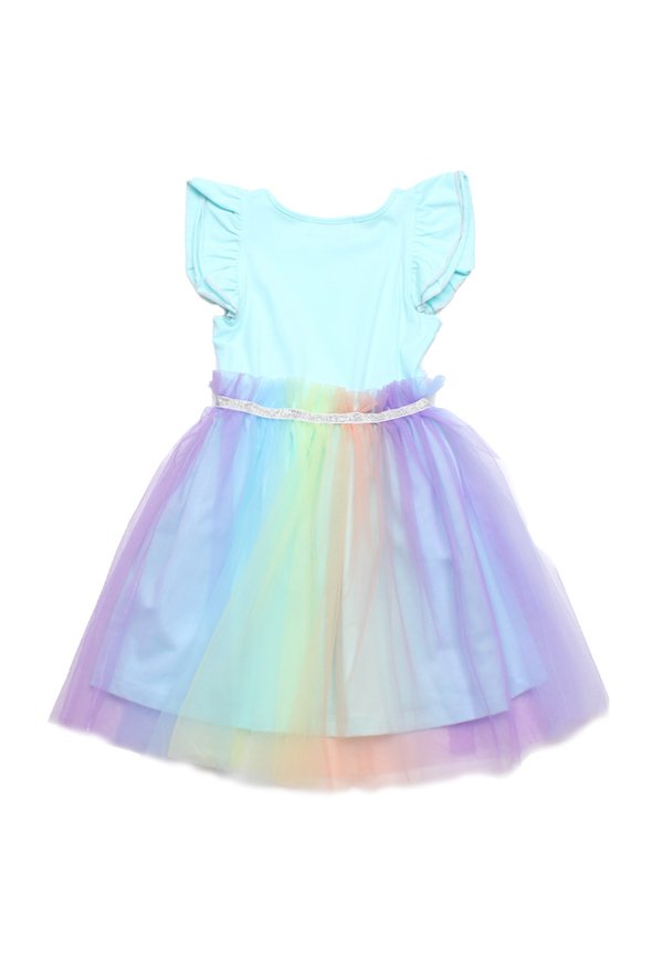 Rainbow Tuelle Girl's Bubble Dress BLUE