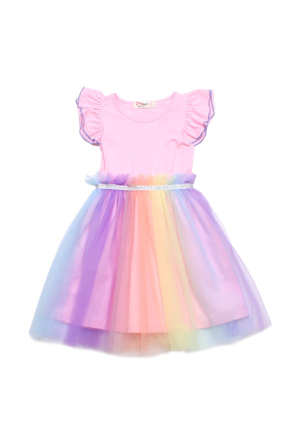 Rainbow Tuelle Girl's Bubble Dress PINK