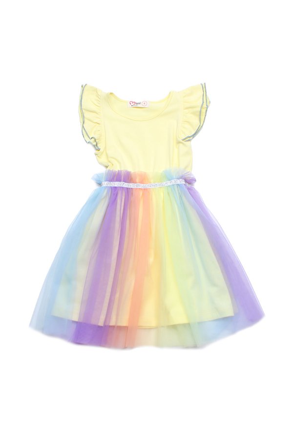 Rainbow Tuelle Girl's Bubble Dress YELLOW