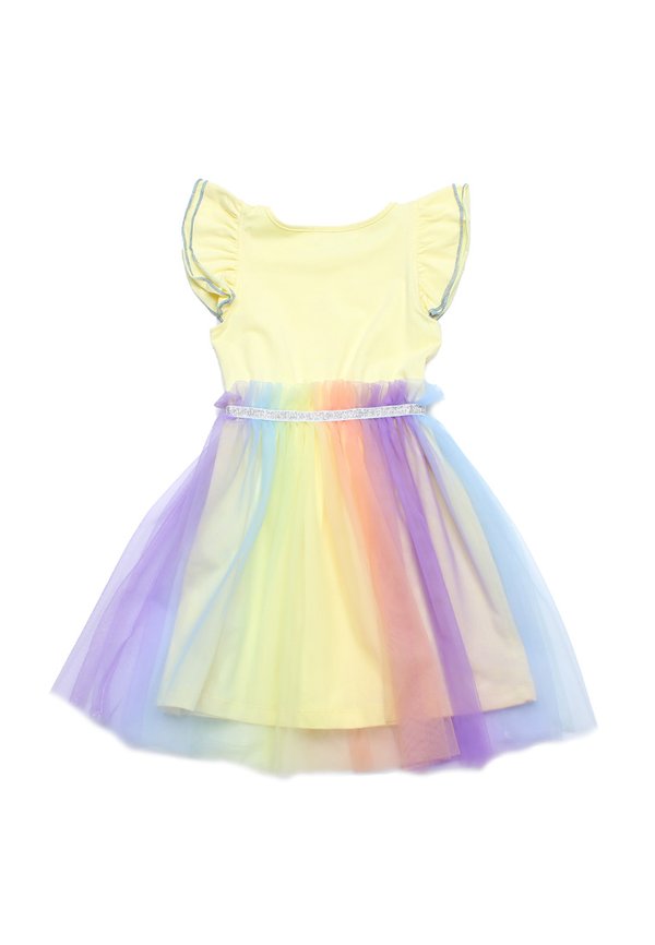 Rainbow Tuelle Girl's Bubble Dress YELLOW