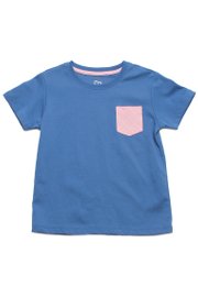 Checkered Pocket Premium Boy's T-Shirt BLUE