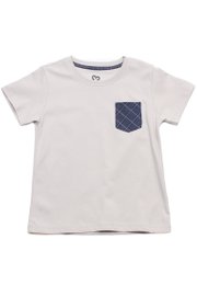 Checkered Pocket Premium Boy's T-Shirt GREY