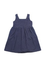Checkered Premium Girl's Dress NAVY