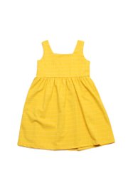 Checkered Premium Girl's Dress YELLOW