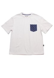 Checkered Pocket Premium Heavyweight Men's Oversized T-Shirt GREY
