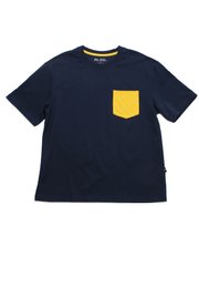 Checkered Pocket Premium Heavyweight Men's Oversized T-Shirt NAVY
