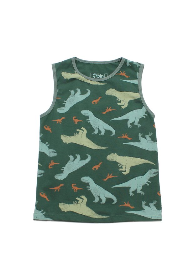 Dino Print Boy's Singlet GREEN Dino Print Boy's Singlet GREEN