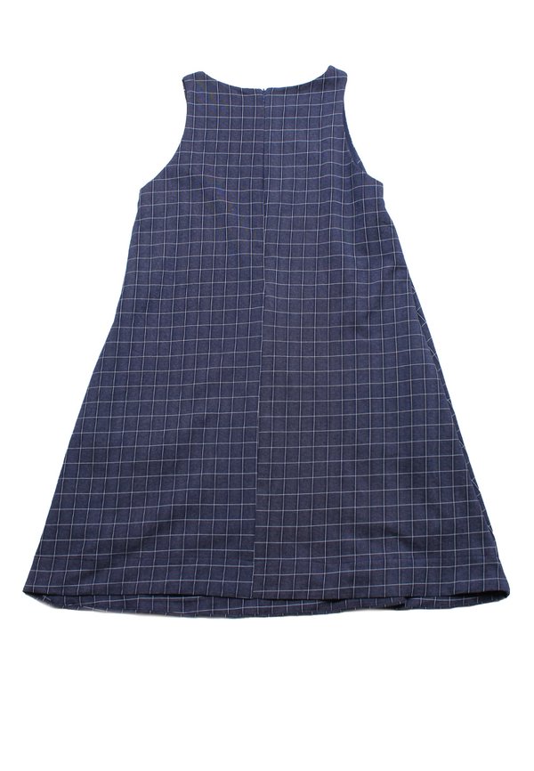 Checkered Premium Ladies' Shift Dress NAVY