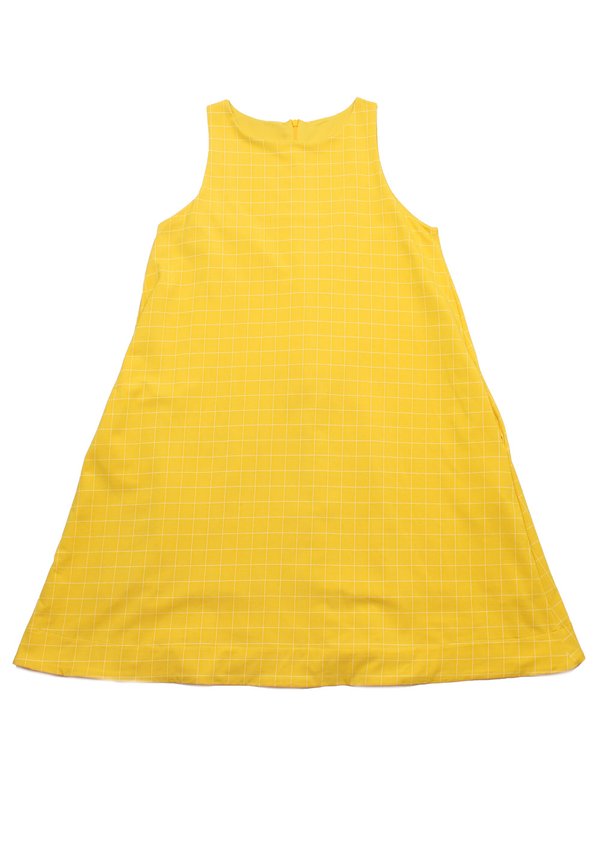 Checkered Premium Ladies' Shift Dress YELLOW