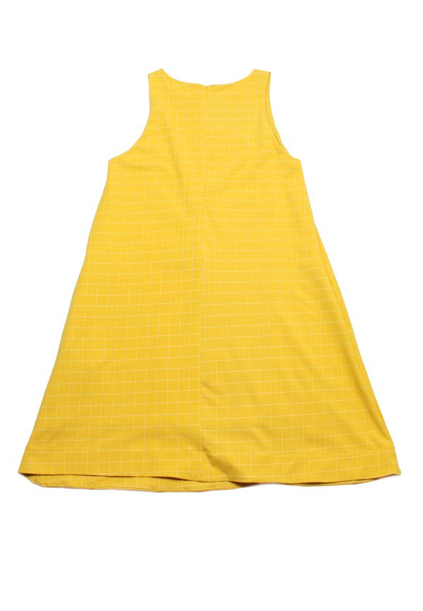 Checkered Premium Ladies' Shift Dress YELLOW