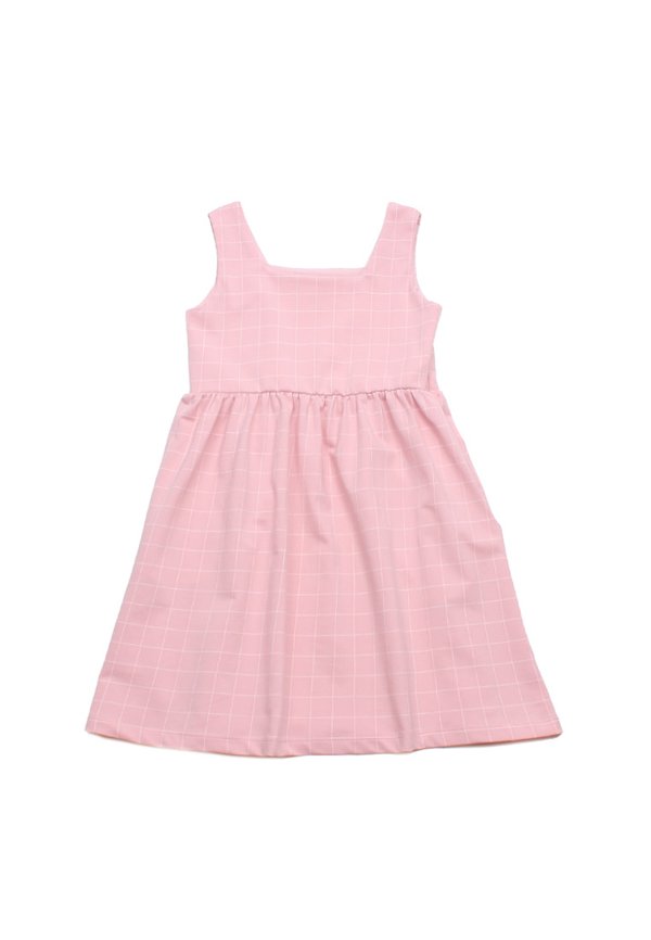 Checkered Premium Girl's Dress PINK