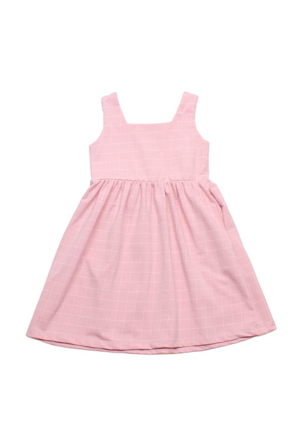 Checkered Premium Girl's Dress PINK