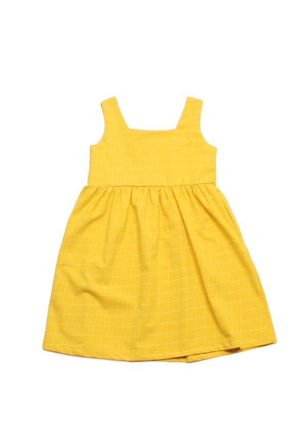 Checkered Premium Girl's Dress YELLOW
