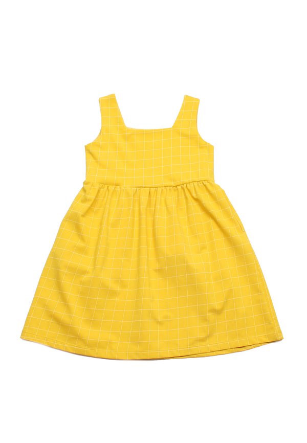 Checkered Premium Girl's Dress YELLOW