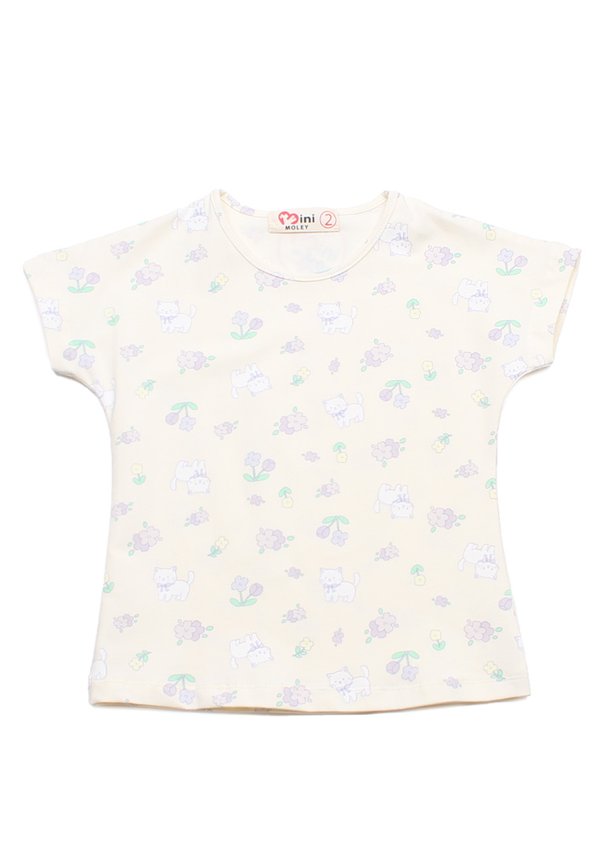 Kitty Prints Girl's T-Shirt CREAM Kitty Prints Girl's T-Shirt CREAM