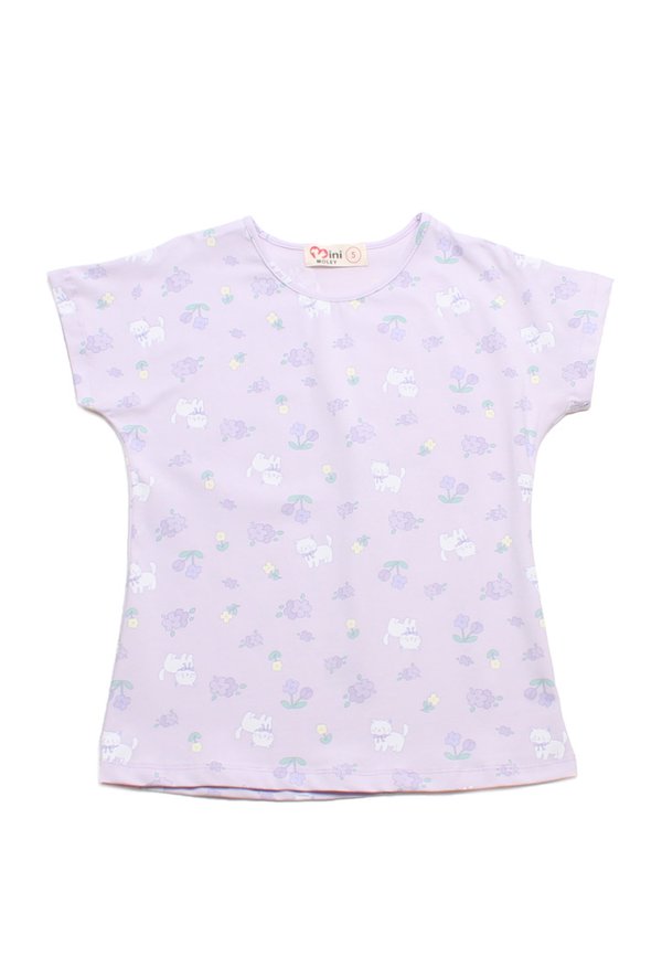Kitty Prints Girl's T-Shirt PURPLE Kitty Prints Girl's T-Shirt PURPLE