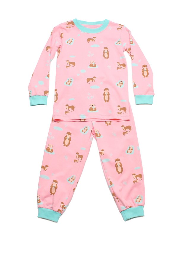 Cute Animals Series Otter Premium Kids' Pyjamas Set PINK Cute Animals Series Otter Premium Kids' Pyjamas Set PINK
