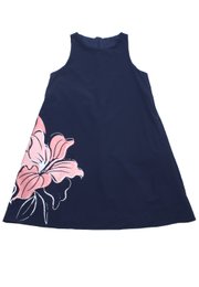 Big Floral Premium Ladies' Shift Dress NAVY