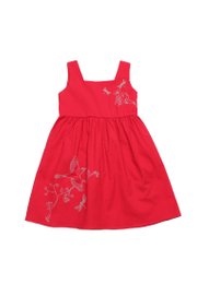 Chinoiserie Prints Premium Girl's Dress RED