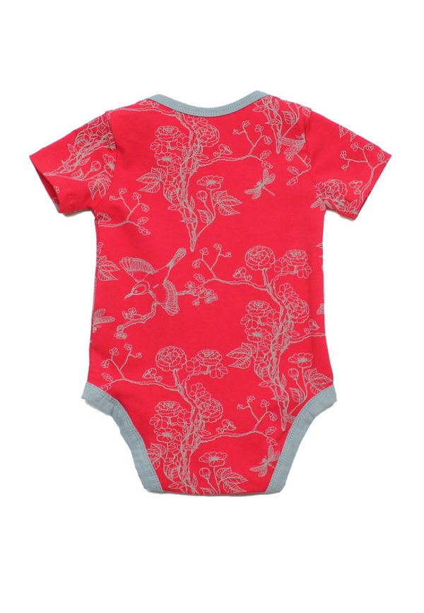 Chinoiserie Prints Premium Baby Romper RED