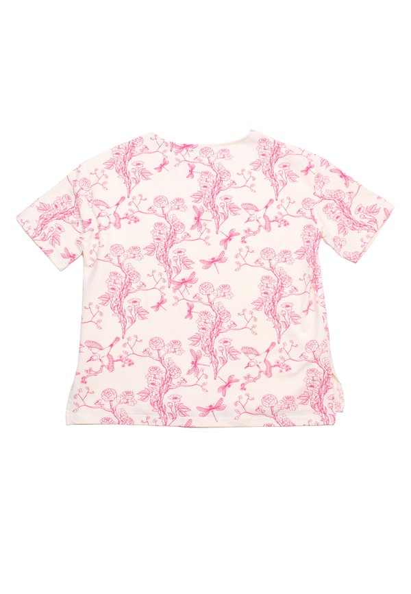 Chinoiserie Prints Ladies' V Blouse CREAM