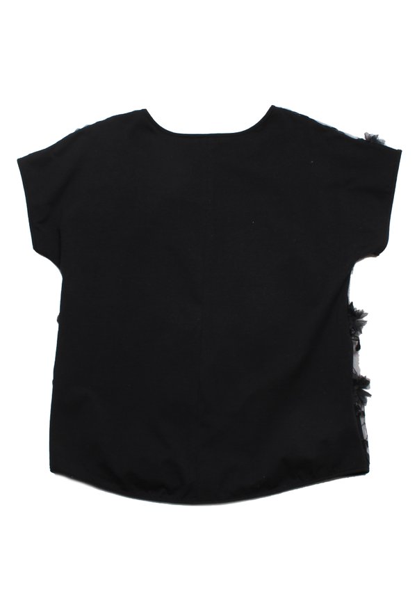 Floral Tulle Premium Ladies' Blouse BLACK