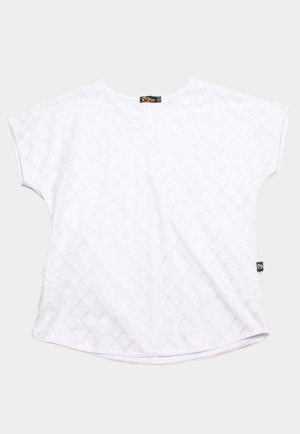 Diamond Mesh Premium Ladies' Blouse WHITE