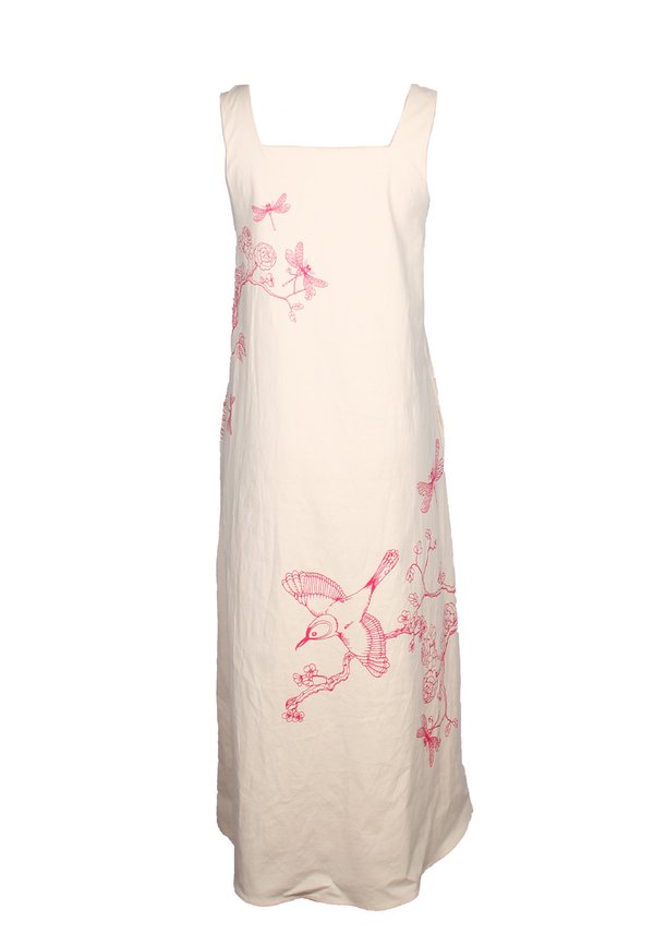 Chinoiserie Prints Ladies' 2 Way Premium Dress CREAM