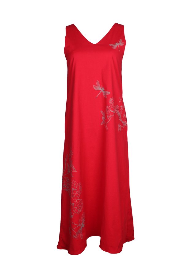 Chinoiserie Prints Ladies' 2 Way Premium Dress RED