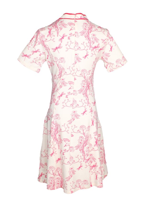 Chinoiserie Prints Cheongsam Inspired Ladies' Dress CREAM