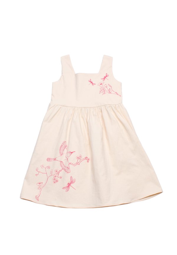 Chinoiserie Prints Premium Girl's Dress CREAM