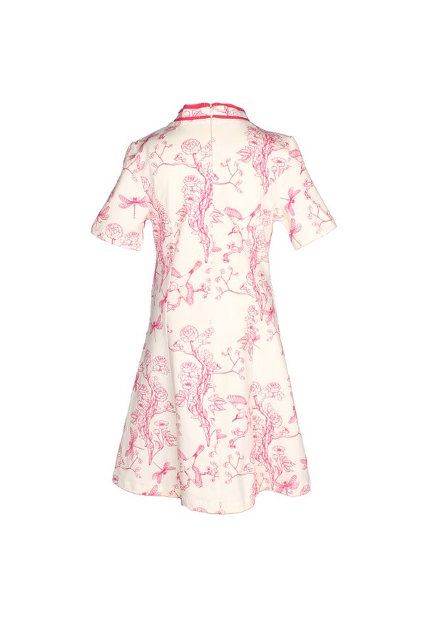 Chinoiserie Prints Cheongsam Inspired Girl's Dress CREAM