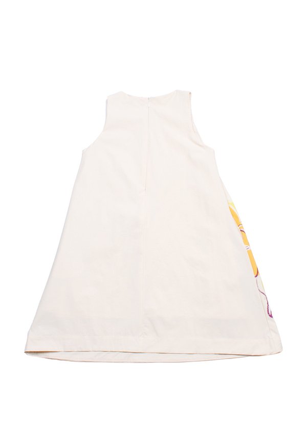 Big Floral Premium Girl's Dress CREAM