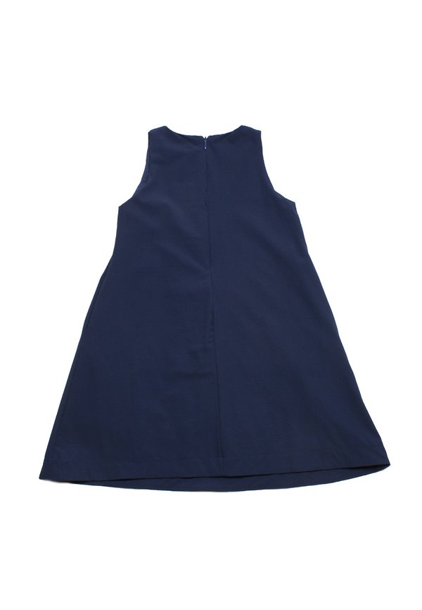 Big Floral Premium Girl's Dress NAVY