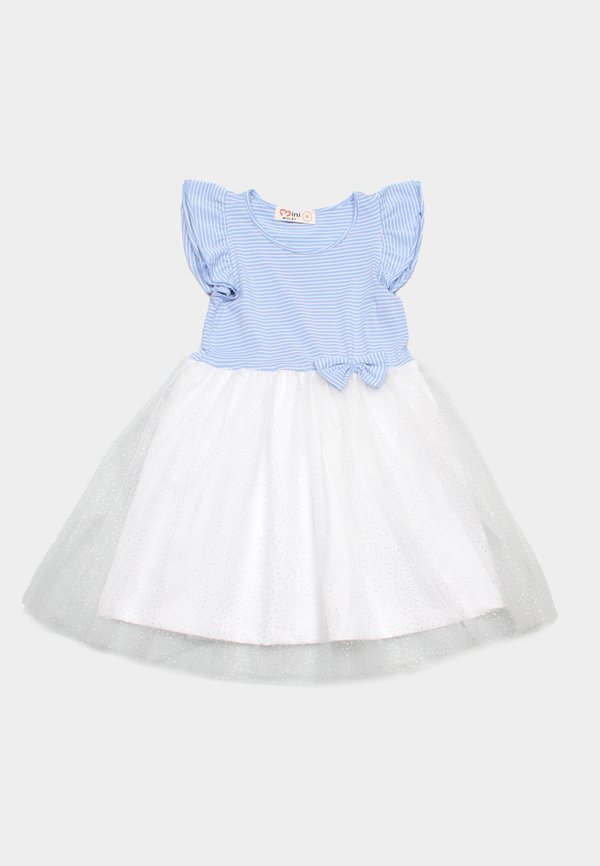 Classic Stripe Tulle Girl's Bubble Dress BLUE