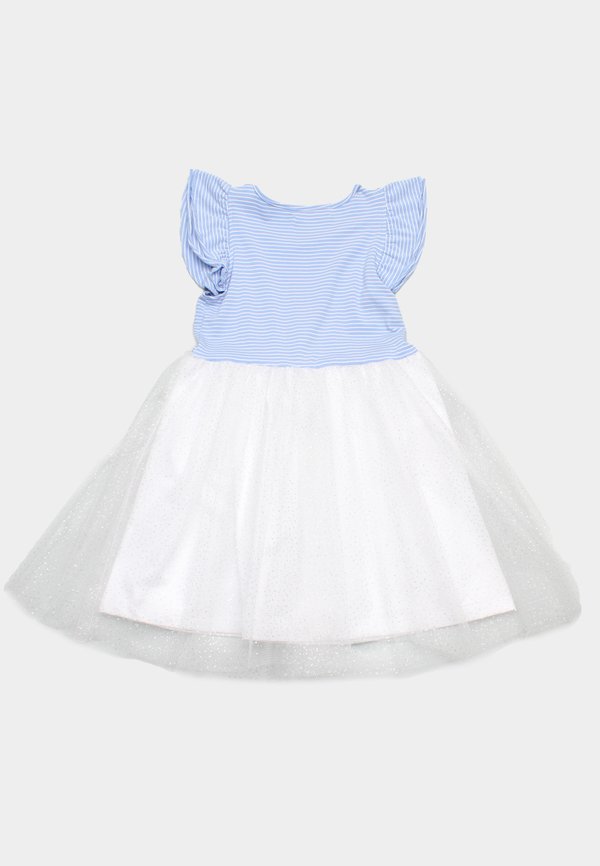 Classic Stripe Tulle Girl's Bubble Dress BLUE