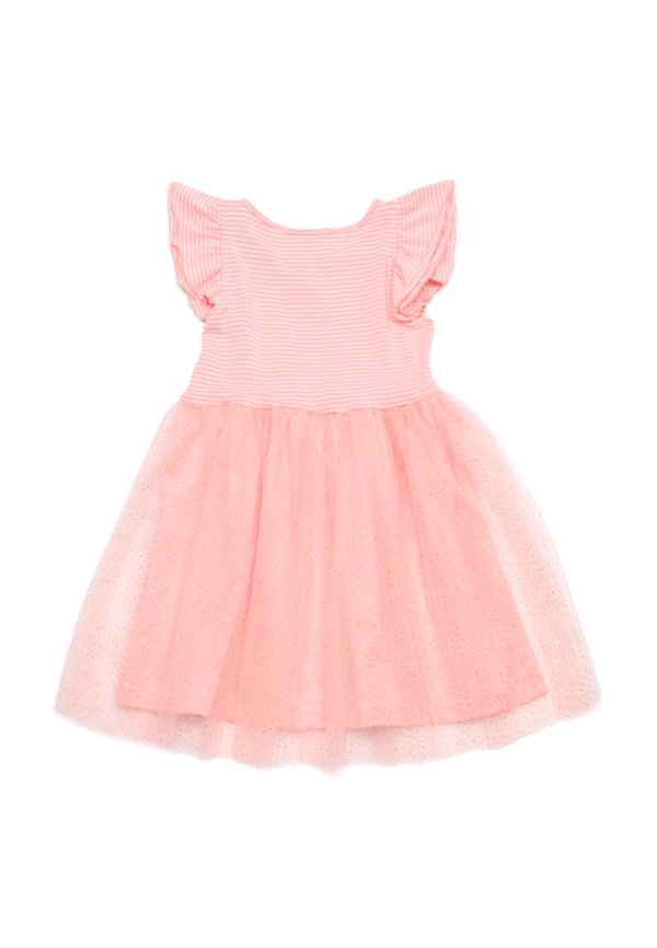 Classic Stripe Tulle Girl's Bubble Dress PINK