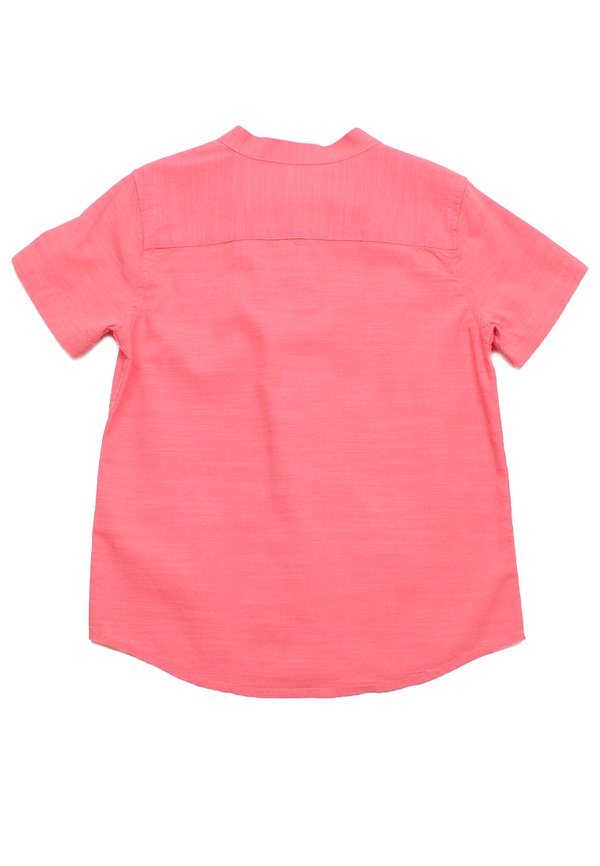 Oriental Linen Premium Mandarin Collar Short Sleeve Boy's Shirt RED