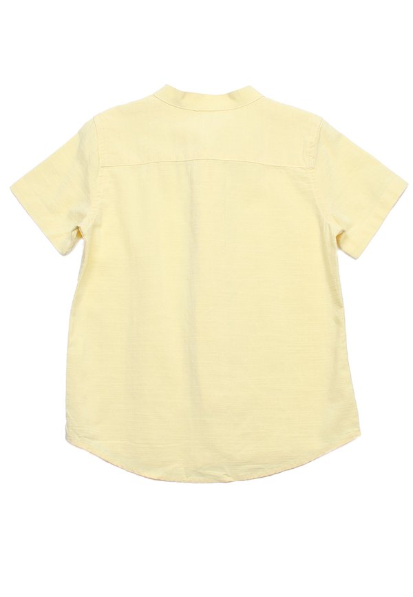 Oriental Linen Premium Mandarin Collar Short Sleeve Boy's Shirt YELLOW