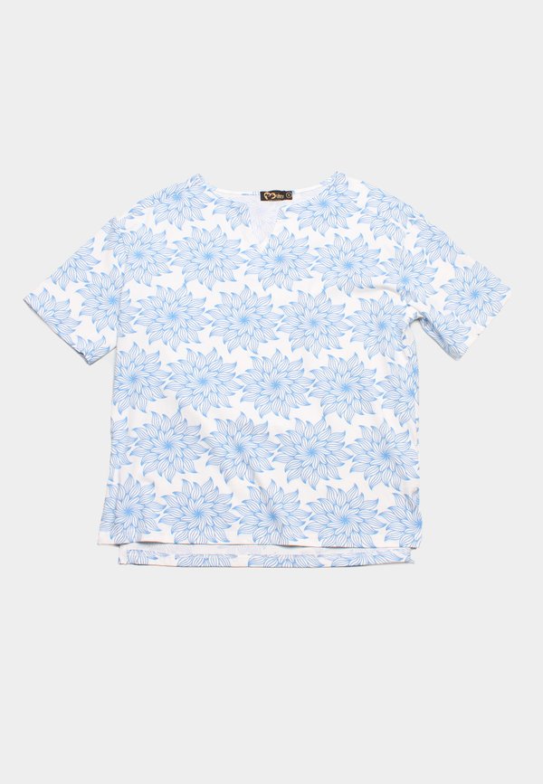 Tribal Floral Premium Ladies' V Blouse BLUE