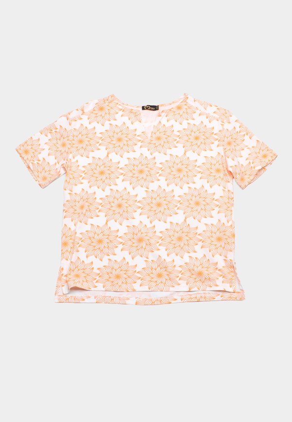 Tribal Floral Premium Ladies' V Blouse ORANGE