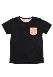 Geometric Tiles Pocket Premium Boy's T-Shirt BLACK