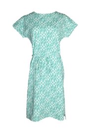 Geometric Tiles Print Ladies' Dress GREEN